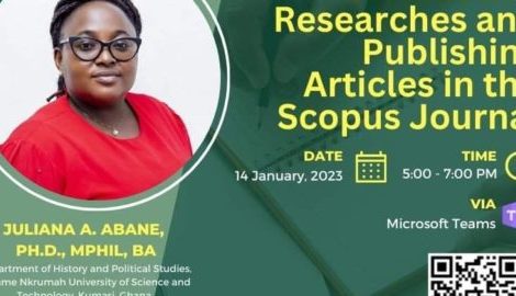 Special Lecture: Strategies for Conducting Researches and Publishing Articles in the Scopus Journal by Dr. Juliana Abagsonema Abane