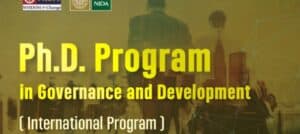 Admissions to the Doctor of Philosophy Program in Governance and Development Call for Application (Self-financed Applicants)